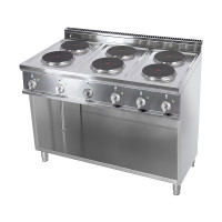 UNITRADE Electric 6 rounded hotplates with open cabinet UNITRADE Electric 6 rounded hotplates with open cabinet